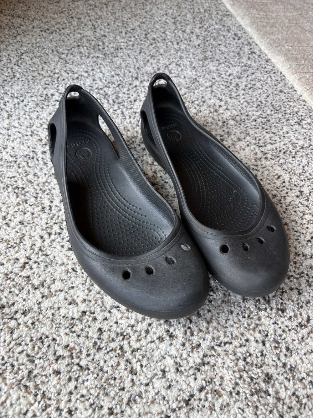 CROCS Black Slip-On Ballet Flats